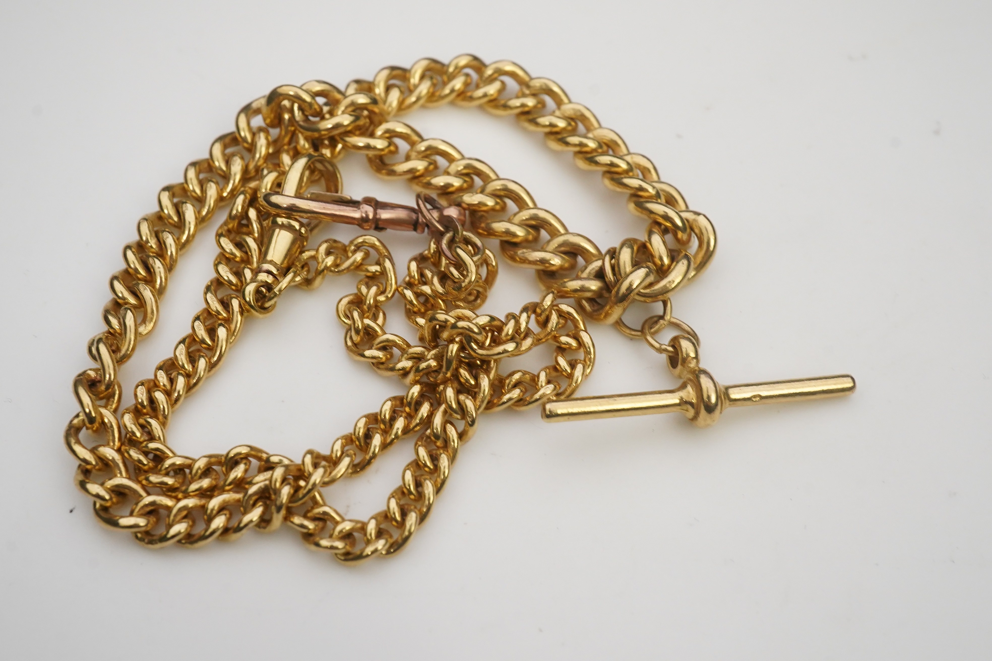 A 9ct gold Albert chain, mid 20th century